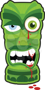 Zombie undead tiki totem vector illustration design