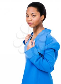 Royalty Free Photo of a Woman Modeling a Jacket