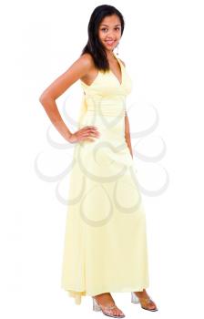 Royalty Free Photo of a Young Woman Modeling a Dress