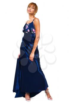 Royalty Free Photo of a Female Modeling a Long Dress