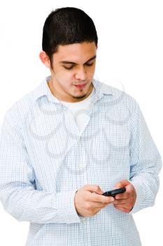 Royalty Free Photo of a Man Using His Cellular Phone