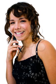 Royalty Free Photo of a Teenage Girl Talking on her Cellular Phone