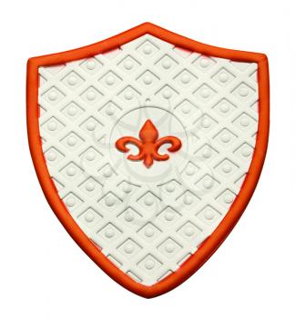 Decorative shield isolated over white