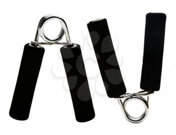 Handgrips of black color isolated over white