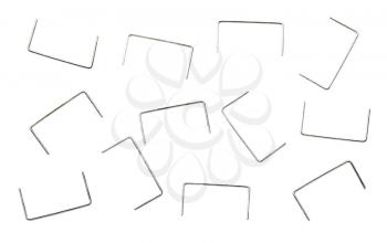 Staple pins isolated over white