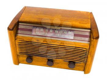 One old radio isolated over white
