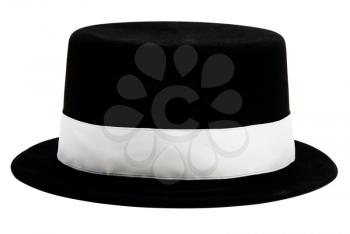 Black color hat isolated over white