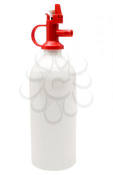 Fire extinguisher of plastic isolated over white