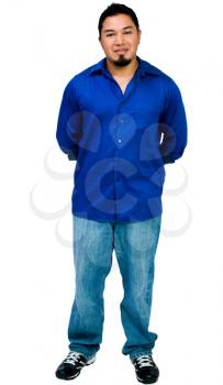 Smiling young man posing isolated over white