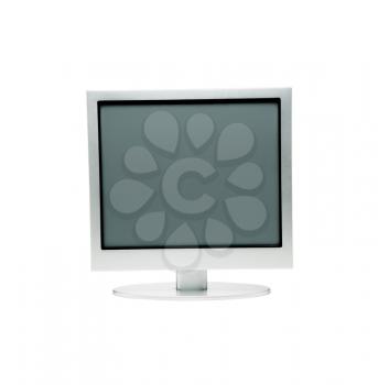 Lcd computer monitor isolated over white