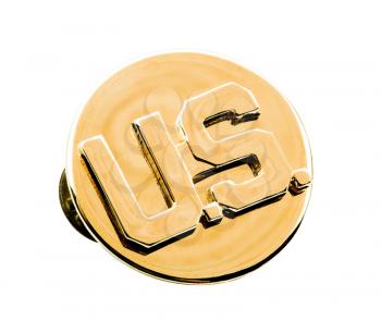 Badge of US isolated over white