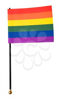 Gay pride flag isolated over white