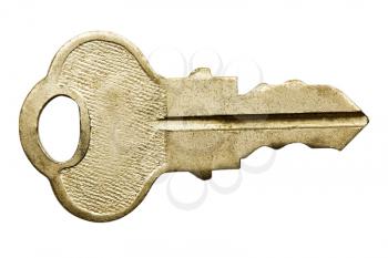 Close-up of a key isolated over white
