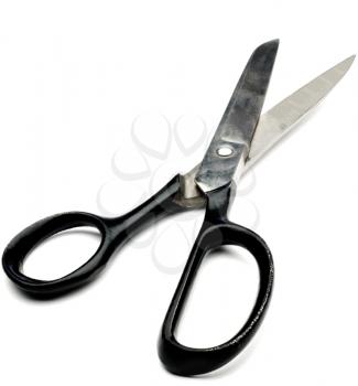 Scissors of black color isolated over white