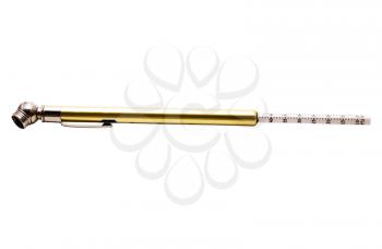 Tire pressure gauge isolated over white
