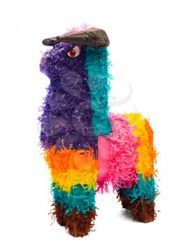 Multi-colored pinata horse isolated over white