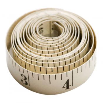 White color tape measure isolated over white