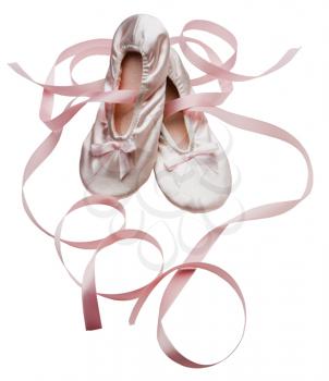 Pair of ballet slipper isolated over white
