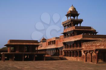 Courtyard of a palace, Panch Mahal, Fatehpur Sikri, Agra, Uttar Pradesh, India