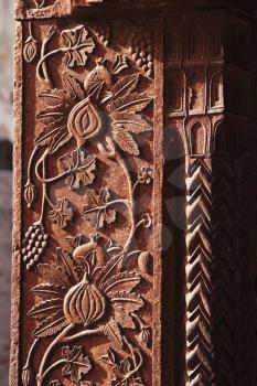 Architectural detail of a column in a palace, Fatehpur Sikri, Agra, Uttar Pradesh, India