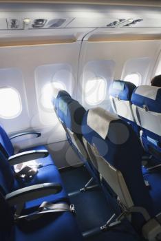 Empty seats in an airplane