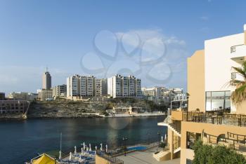 Buildings at the waterfront, St. Julian's, Malta