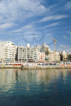 Buildings at the waterfront, Balluta Bay, Malta