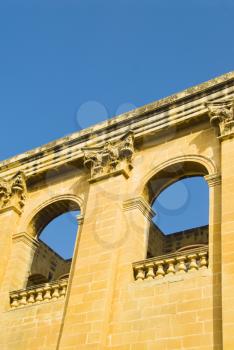 Low angle view of the windows in a church, Valletta, Malta