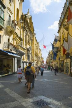 Buildings along a street, Valetta, Malta