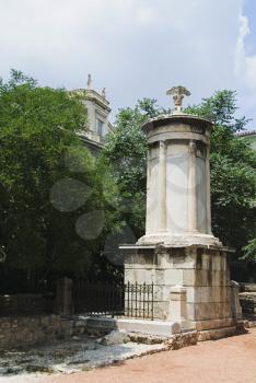 Monument in a park, Lysikrates Monument, Athens, Greece