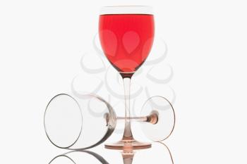 Wine glass with red cocktail