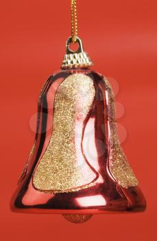 Close-up of a red Christmas bell