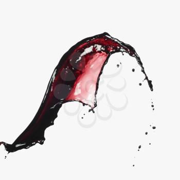Splash of red paint on a white background