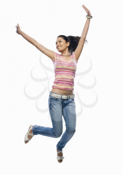 Young woman jumping