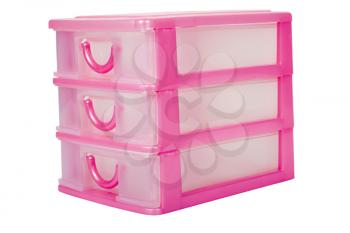 Close-up of plastic drawers