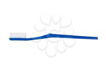 Close-up of a blue toothbrush