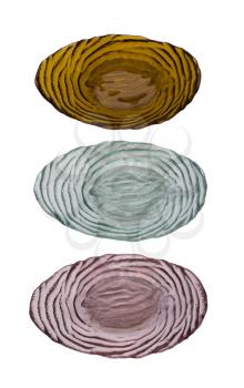 Close-up of three scallop bowls