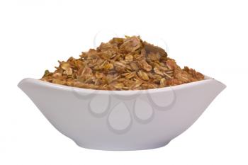 Close-up of a bowl of mixed flakes