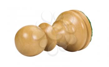 Close-up of a fallen pawn chess piece