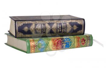 Close-up of the Koran books
