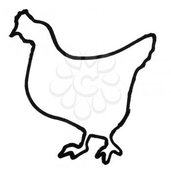Outline of a hen