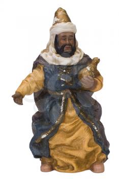 Close-up of a figurine of a king