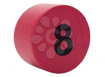 Number 8 in a circular shape block