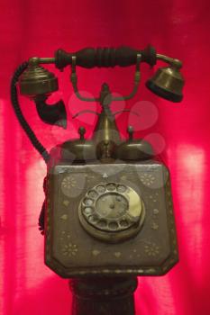 Close-up of an old landline phone, Gwalior, Madhya Pradesh, India