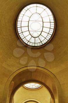 Low angle view of a skylight in a museum, Musee du Louvre, Paris, France