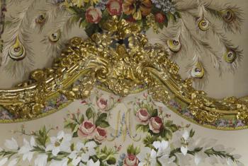 Details of paintings on wall, Chateau de Versailles, Versailles, Paris, France