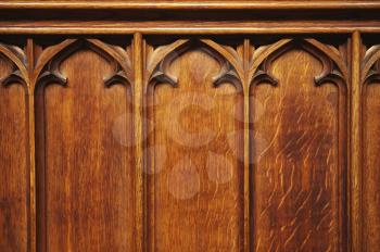 Detail of a wooden panel, Oxford University, Oxford, Oxfordshire, England