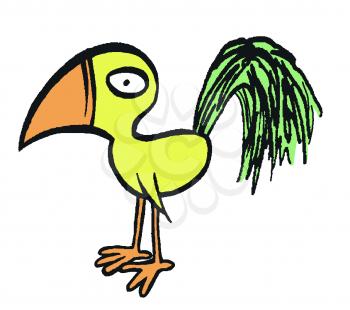 Royalty Free Clipart Image of a Funny Bird