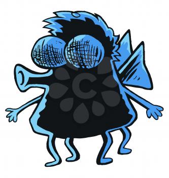 Royalty Free Clipart Image of an Ugly Bug