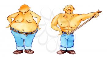 Royalty Free Clipart Image of a Man on a Wonder Diet